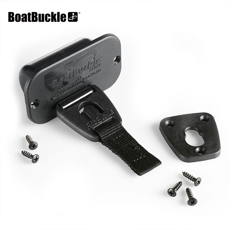OUTBREAK 楽天市場店のデッキ用ロッドベルト 自動収納 ガンネル取付 ロッドバックル 標準キット BoatBuckle ボートバックル｜アングル2