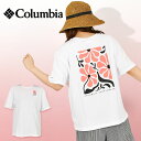 ネコポス発送! コロンビア 花柄 半袖Tシャツ バックプリント レディース Columbia ローリング ベンド グラフィック オーバーサイズド Tシャツ ホワ...