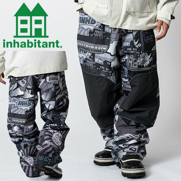 送料無料 スノーボード ウエア パンツ inhabitant インハビタント PIPING LINE SNOW PANTS パンツ メンズ スノボウエア スノー 2025-2026冬新作 25-26 25/26