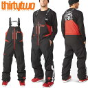35%off 送料無料 スノーボードウェア ThirtyTwo 32 サーティー トゥー SPRINGBREAK BIB スプリングブレイク ビブ ブラック メ...