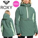 35%off 送料無料 スノーウェア ROXY ロキシー レディース ジャケット グリーン系 RADIANT LINES OVERHEAD JACKET アノラ...