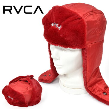 送料無料 フライトキャップ RVCA ルーカ トラッパー AUX FUR HOTH CAP レッド 赤 ファー キャップ CAP 帽子 キャップ サーフ フラットバイザー スケート スノーボード スノボ メンズ レディース 25%off