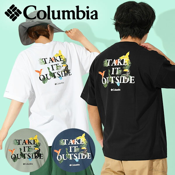 ゆうパケット発送！送料無料 コロンビア 半袖Tシャツ Columbia メンズ レディース ナイアガラアベニュー バックプリント UVカット 吸湿速乾 グラフィックTシャツ 丸首 クルーネック 半袖 Tシャツ アウトドア 登山 PM0755 2024春夏新作