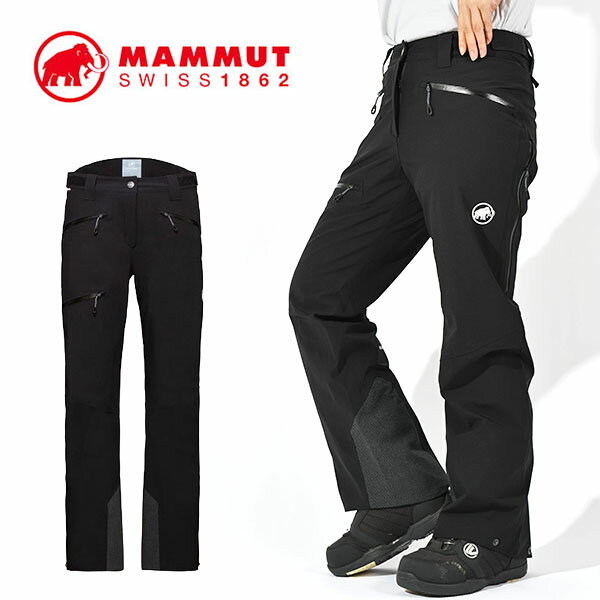 送料無料 MAMMUT マムート レディース スキー スノーボード ウェア パンツ ボトムス Stoney HS Pants Women black-white スノボ 2023-2024冬新作 20%off