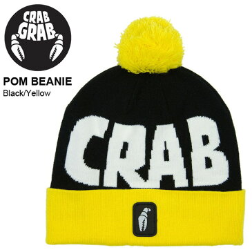 ゆうパケット対応可能！ ポンポン ニット帽 クラブグラブ CRAB GRAB メンズ POM BEANIE 帽子 ニットキャップ ビーニー ロゴ ビーニー 国内正規品 スノーボード スキー スノボ 得割30