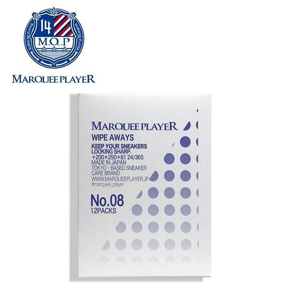 スニーカー洗浄ウエットシート 12枚セット MARQUEE PLAYER マーキープレイヤー シューケア用品 拭き取りタイプ スニーカー 手入れ MP009 国産 Made in JAPAN
