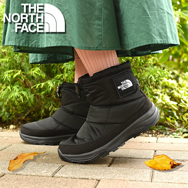 送料無料 ノースフェイス ショートブーツ スクエアロゴ レディース メンズ THE NORTH FACE ヌプシ ブーティー ウォータープルーフ Nuptse Bootie WP Logo Short ロゴ ショート キャンプ 防寒 NF52280 2022秋冬新作