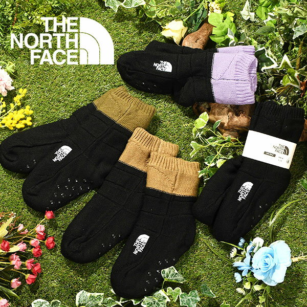 ノースフェイス 厚手 内フリース ルームソックス 靴下 キッズ 子供 THE NORTH FACE Kids Nuptse Bootie Socks ヌプシ ブーティー ソックス 保温 防寒 室内 ギフト NNJ82233 2023秋冬新色