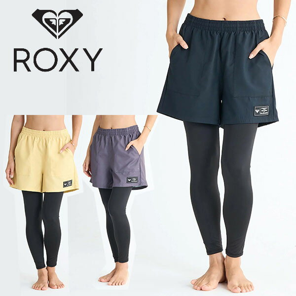 ネコポス発送! 送料無料 ラッシュレギンス ボードショーツ 2点セット レディース ROXY ロキシー DARING DISCOVERIES ラッシュガード ショーツ パンツ レギンス スパッツ タイツ UVカット 紫外線対策 サーフィン 海水浴 サーフ ビーチ 海 プール 水着 2025春夏新作 10%off