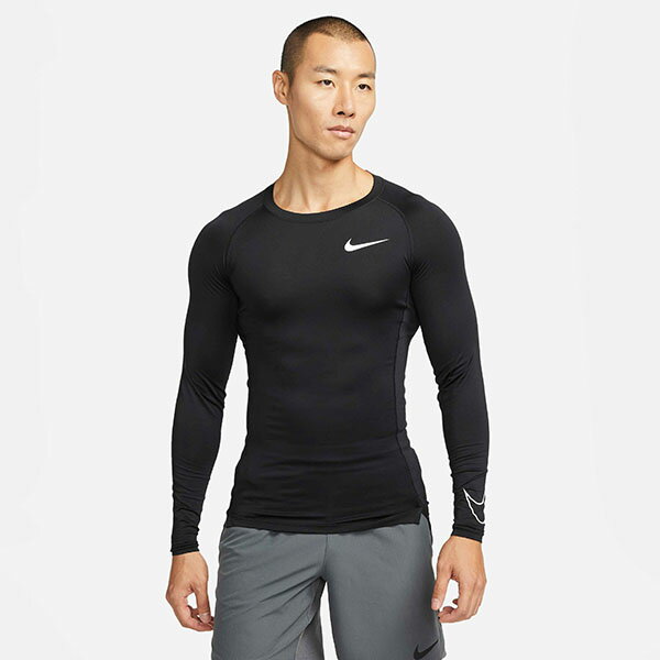 ゆうパケット対応可能！ナイキ アンダーシャツ メンズ NIKE PRO ナイキプロ DRI-FIT タイトフィット ロングスリーブ トップ 長袖 アンダーウェア スポーツインナー ブラック 黒 dd1991