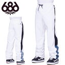 送料無料 スノーボードウェア 686 SIX EIGHT SIX シックスエイトシックス ホワイト WATERPROOF TRACK PANT メンズ パンツ スノボ スノーボード スノーウェア M2WCST05 2023-2024冬新作 30 off