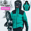 40%off 送料無料 スノーボードウェア VOLCOM ボルコム PUFFLEUP JACKET グリーン系 レディース ジャケット フード スノボ スノーボ...