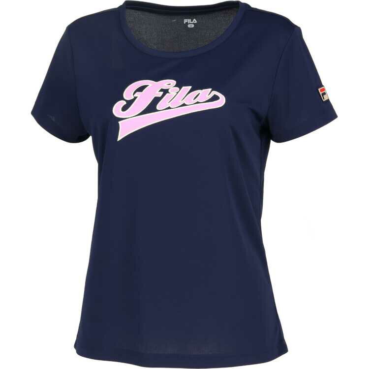 FILA アップリケTシャツ(レディース) [サイズ：L] [カラー：フィラネイビー] #VL2866-20 【送料無料】【スポーツ・アウトドア テニス レディースウェア】