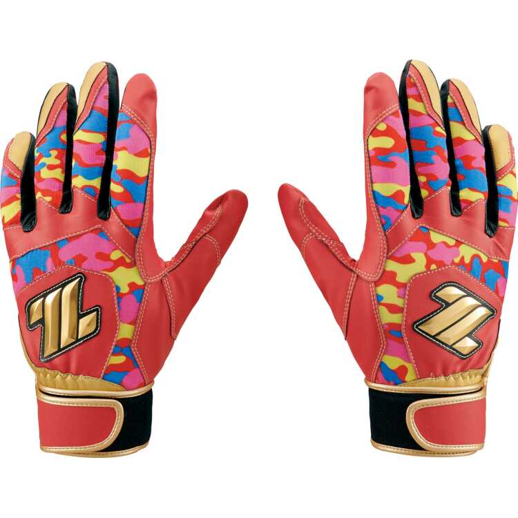 ゼット バッティンググラブ(両手用) 限定品 M レッド×ゴールド #BG431-6482 ZETT