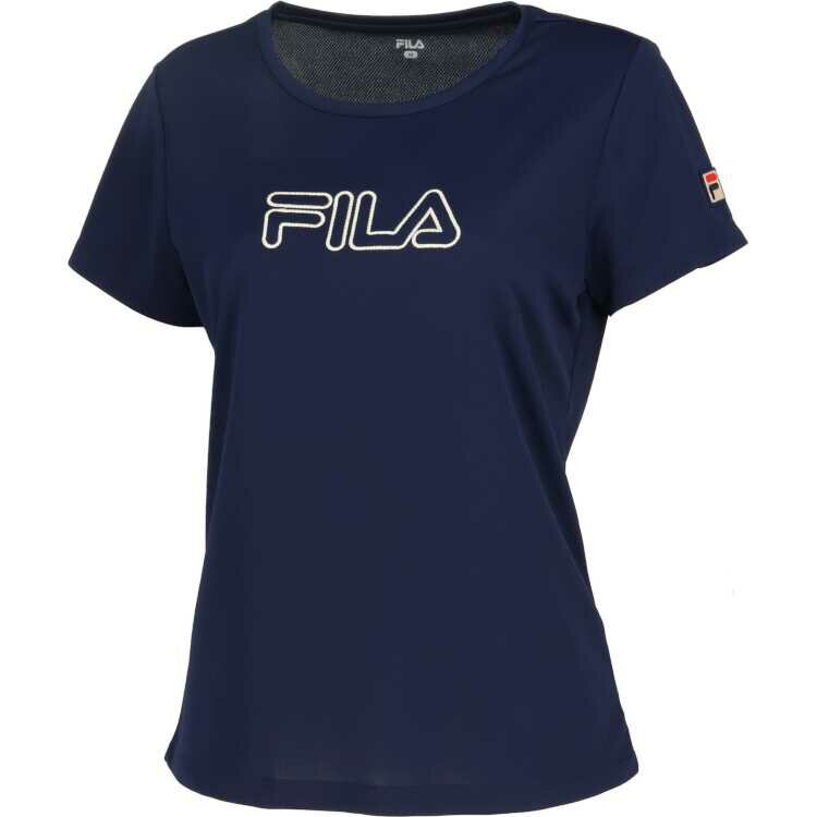 アップリケTシャツ(レディース) L フィラネイビー #VL2819-20 送料込み(沖縄・離島を除く) FILA