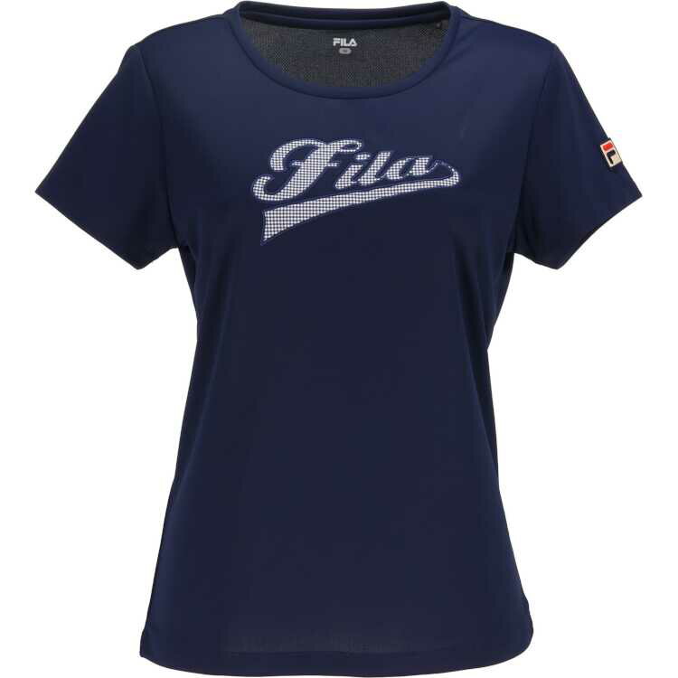 アップリケTシャツ(レディース) L フィラネイビー #VL2855-20 送料込み(沖縄・離島を除く) FILA
