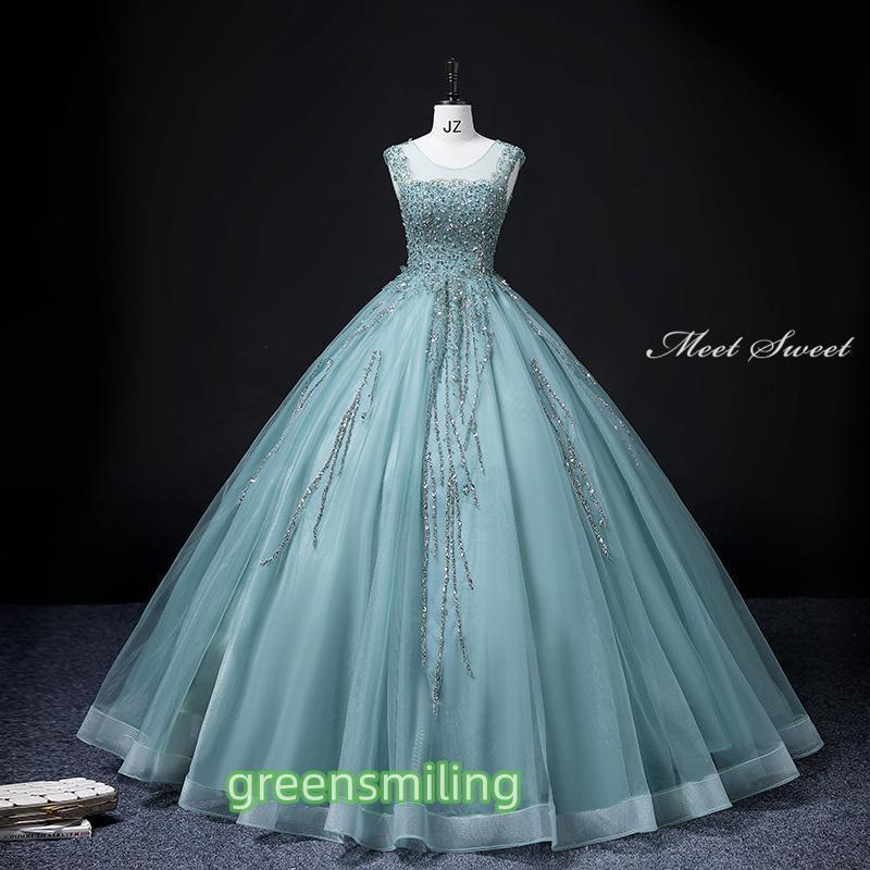 カラードレス 編み上げ グリーン 袖なし 緑 ロングドレス 結婚式 二次会 発表会 演奏会 ウェディングド..