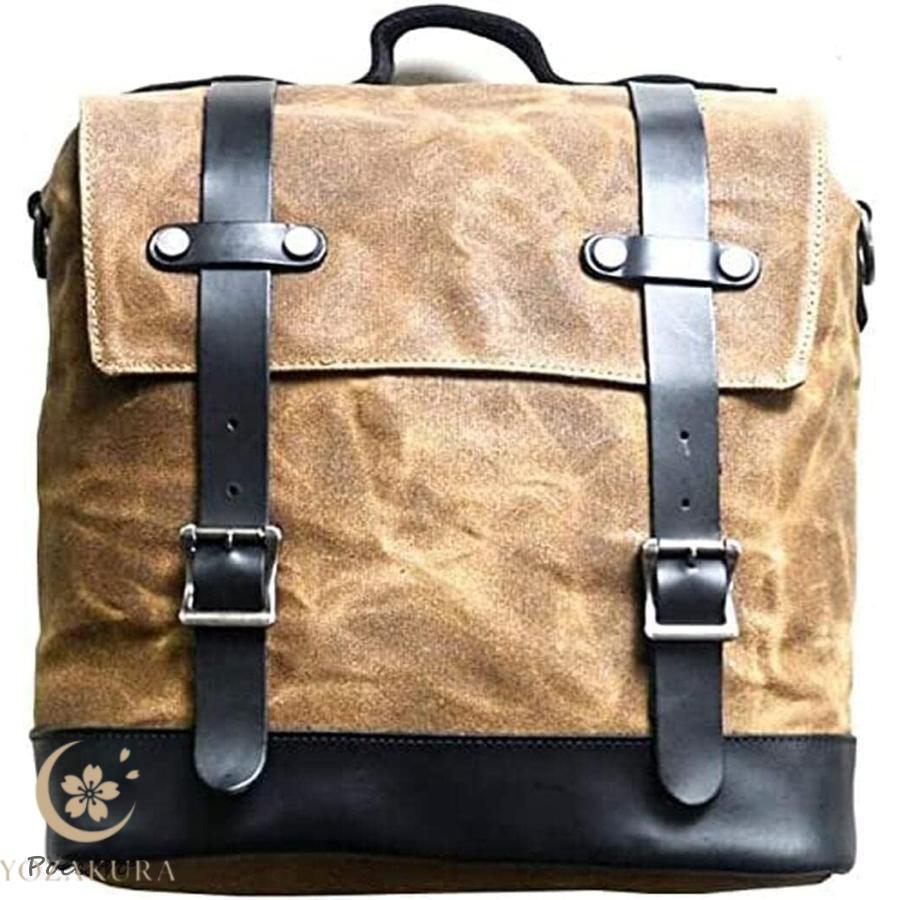 レトロキャンバスオートバイサイドバッグオートバイハンギングバッグ防水ショルダーサイドバッグテールバッグユニバーサル軽量耐久性