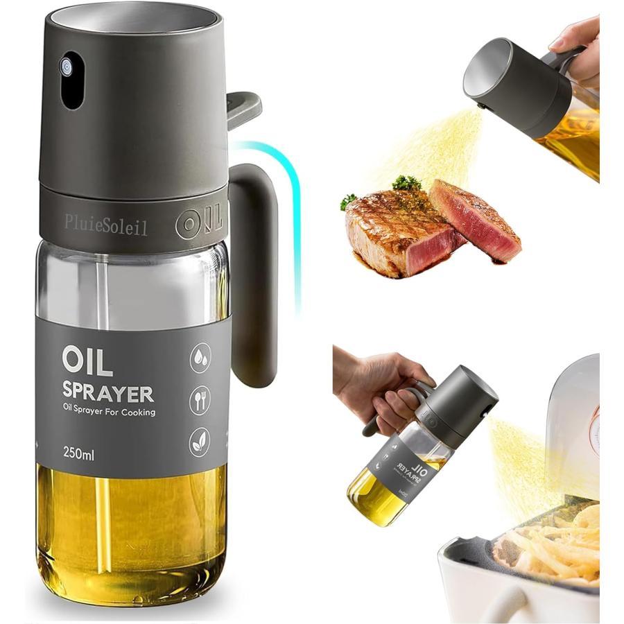 オイルスプレー オリーブオイル スプレー 250ml 料理用 耐熱ガラス 防水 片手でも使用可能 オイルスプ..