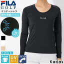 【30%OFFセール】 FILA GOLF フィラゴルフ インナーシャツ レディース ゴルフウェア ブランド 長袖 メッシュ ストレッチ 吸汗速乾 接触冷感 U...