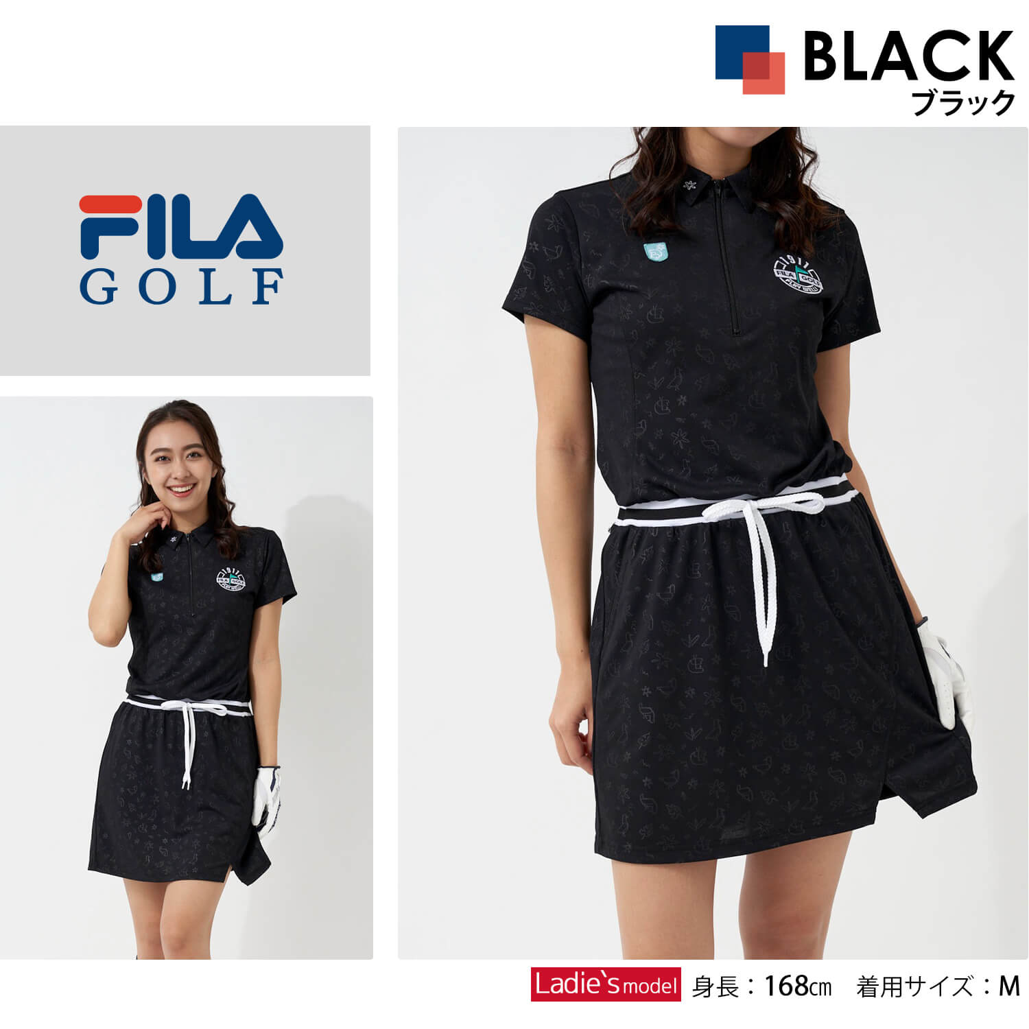 FILA GOLF フィラゴルフ ゴルフウェア ワンピース レディース 半袖 ミニ丈 膝上 接触冷感 涼しい 吸汗速乾 ドライ 鹿の子 UVカット 紫外線対策 紫外線防止 おしゃれ かわいい シンプル カジュアル ブランド ロゴ 韓国 M L LL 大きいサイズ 春夏 スポーツウェア ギフト outfit