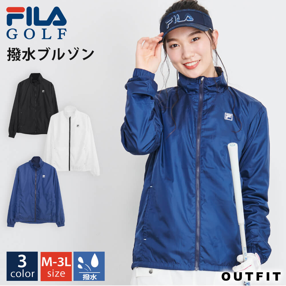 FILA GOLF フィラゴルフ ゴルフウェア ブルゾン レディース ゴルフ 秋 冬 アウター 軽量 撥水 保温 裏メッシュ 薄手 大きめ 上着 ZIP ラウンドジャケット ジップアップブルゾン ジップアップジャケット ライトアウター カジュアル きれいめ おしゃれ プレゼント karlas