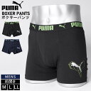PUMA プーマ ボクサーパンツ 1P メンズ 下着 前開き ストレッチ 綿混 肌着 スポーツブランド レギュラー丈 ワンポイント ロゴ ラバープリント シンプル 無地 プレゼント 男性下着 インナーウェア アンダーウェア 黒 紺 karlas