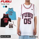 FUBU フブ タンクトップ メンズ レディース ノースリーブ トップス ブランド 春 夏 メッシュ サテン ワッペン 刺繍 バスケットボール バスケットタンク XL XXL 綿 オーバーサイズ アメカジ ユニセックス 男女兼用 ストリート系 おしゃれ 白 黒 青