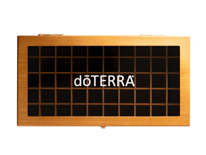 【8/7 10時まで!クーポンで100円OFF】 ドテラ ウッドボックス ライトブラウン 窓付き doTERRA 木箱 エッセンシャルオイル 精油 整理箱 収納ケース ガラストップ ガラス窓 50本 送料無料 プレゼント ギフトのサムネイル