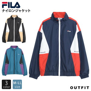 FILA フィラ ナイロンジャケット ジャケット トラックジャケット メンズ レディース ジップアップ ブランド ビッグシルエット オーバーサイズ 大きめ ゆったり ドロップショルダー 韓国 おしゃれ カジュアル ユニセックス 春 秋 冬 黒 緑 ネイビー ライトアウター 高校生