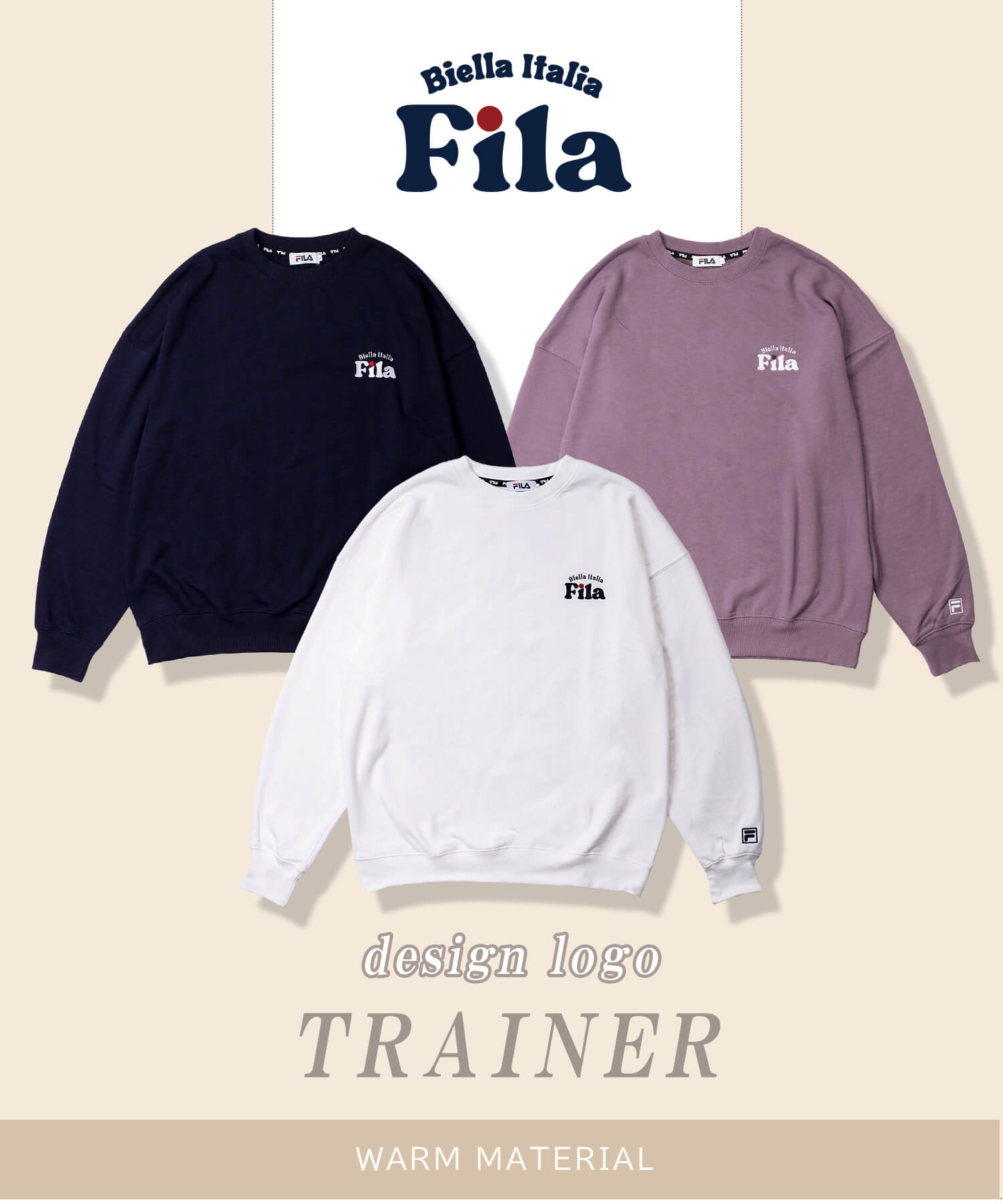 FILA フィラ スウェット トレーナー レディース メンズ 裏毛 長袖 秋冬 ロゴ刺繍 クルーネック ゆったり オーバーサイズ ブランド プルオーバー カジュアル 白 紺 紫 M L LL 2023fw karlas別注 2