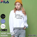 フィラ パーカー レディース FILA フィラ ショート丈 パーカー レディース 長袖 裏毛 丈短め ラグランスリーブ プルオーバー スウェット スポーツブランド ロゴ フーディ フード おしゃれ かわいい 春物 秋 冬 白 青 黒 2024ss karlas