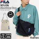 フィラ ショルダーバッグ メンズ FILA フィラ ショルダーバッグ ドローストリング メンズ レディース 斜め掛け 肩掛け 2way 大容量 A4 内ポケット付き 軽い 大きめ ナイロンバッグ 黒 karlas 2023fw