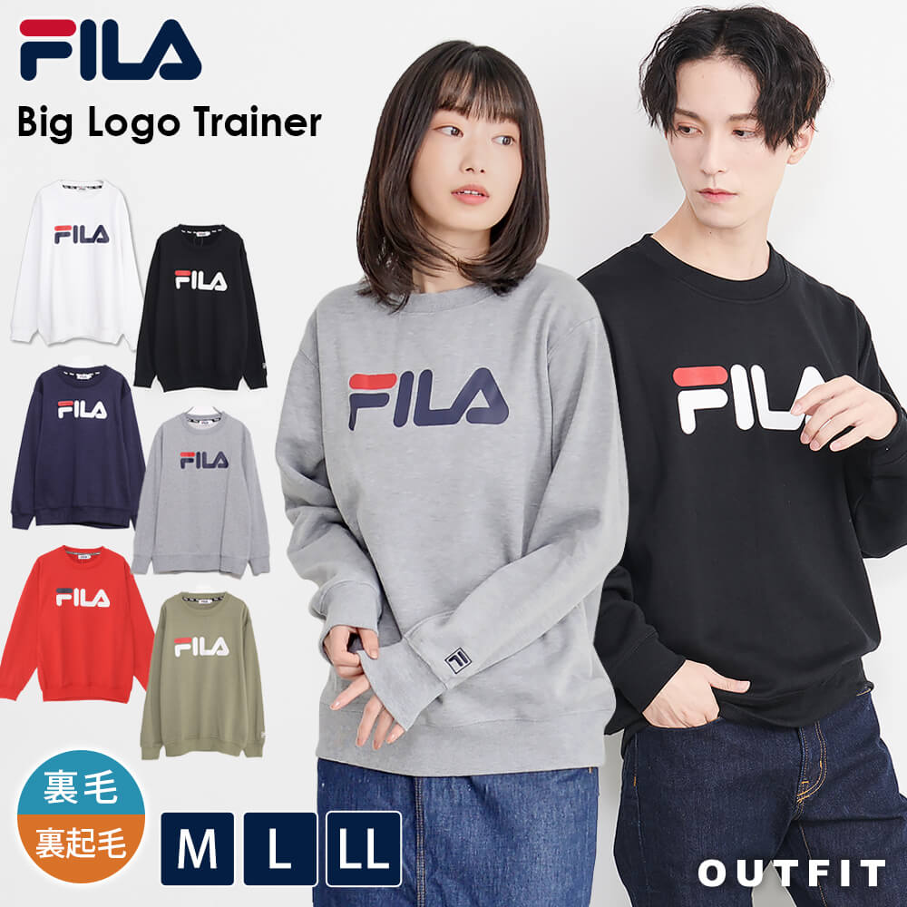 FILA フィラ スウェット トレーナー レディース メンズ ユニセックス 裏毛 裏起毛 クルーネック ビッグロゴ プリント 春 秋 冬 韓国 スポーツブランド 長袖 部屋着 ルームウェア おしゃれ かわいい ペアルック スエット トップス 学生 高校生 2022fw karlas