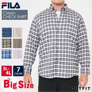 【エントリーでポイント3倍】 FILA フィラ シャツ メンズ チェックシャツ ネルシャツ 長袖 シャツ 秋冬 秋服 秋物 冬服 冬物 ワイシャツ Yシャツ カジュアル トップス メンズファッション チェック柄 大きいサイズ キングサイズ ブランド 人気 おしゃれ プレゼント