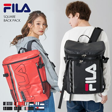 FILA フィラ リュック 大容量 防水 ボックス型 バックパック メンズ レディース 撥水 雨の日 スポーツリュック 丈夫 ターポリン ボックス型 通学 高校生 バッグ リュックサック 旅行 軽量 韓国 outfit セール