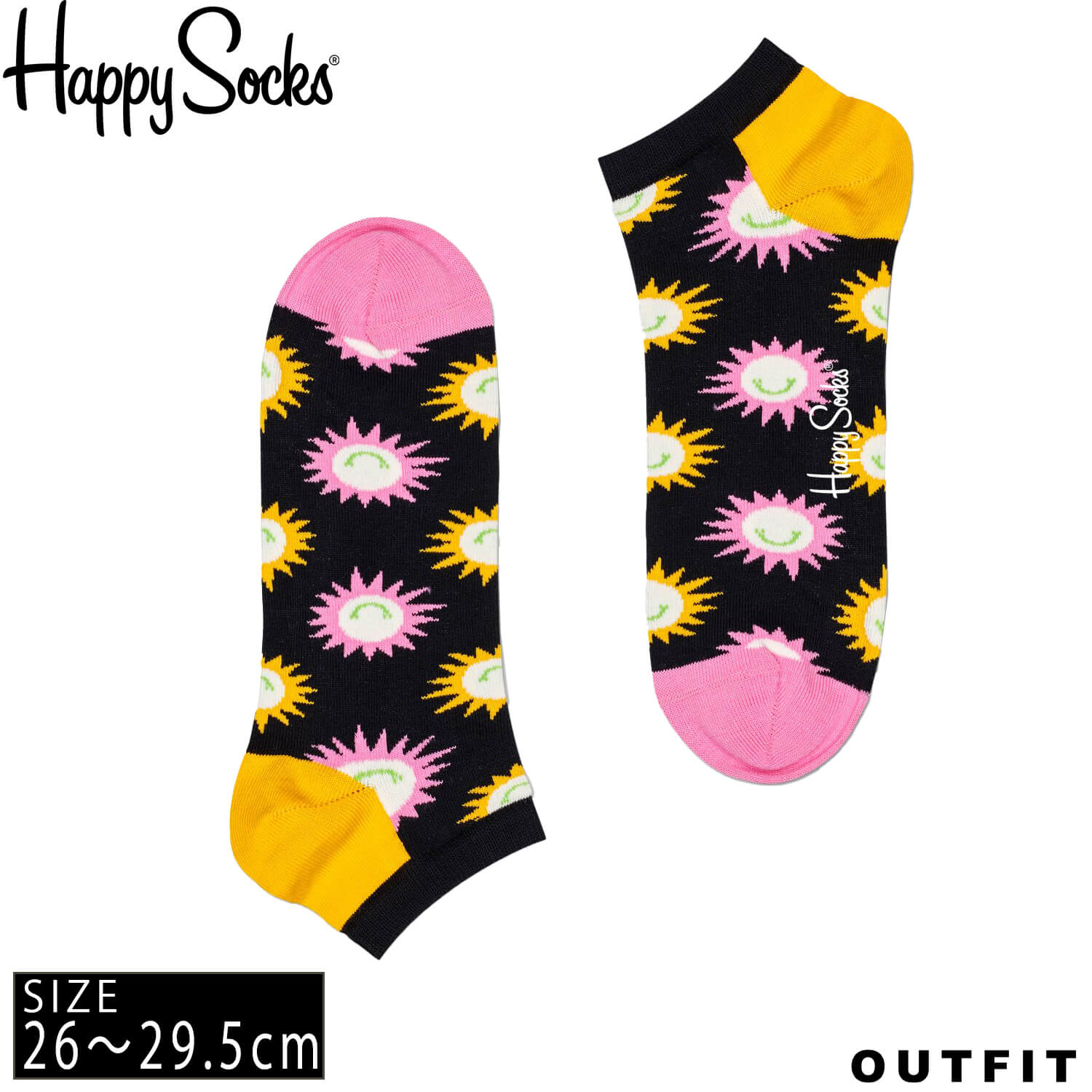 【16日まで!クーポンで10%OFF】 HappySocks ハッピーソックス メンズ 靴下 アンクレット丈 スニーカーソックス 総柄 派手 カラフル ソックス ユニセックス 男性 綿混 かわいい おしゃれ ブランド ブランドロゴ 大きいサイズ 切替 ピンク デイリー スポーツ プレゼント ギフト