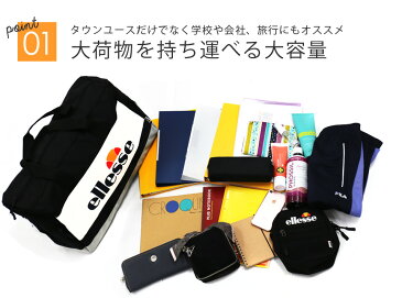 送料無料 ellesse エレッセ ボストンバッグ レディース 2WAY ショルダーバッグ ハンドバッグ 手持ち トラベルバッグ 大容量 旅行 鞄 かわいい おしゃれ 人気 スポーツ ブランド 部活 ファスナー ポケット ショルダーストラップ 黒 紺 斜めがけバッグ