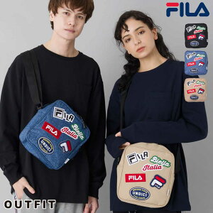 【ポイント10倍】 フィラ ショルダーバッグ FILA メンズ レディース ブランド 縦型 ワッペン おしゃれ 原宿系 人気 黒 白 大人 高校生 中学生 かわいい カジュアル 軽量 軽い ブランド ロゴ2019ss 父の日 実用的