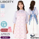 LIBERTY リバティ エプロン レディース 後ろ結び 撥水加工 はっ水 保育士 ワンピース フラワー 草花 ボタニカル プリント 母の日 ギフト プレゼント...