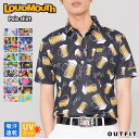  LOUDMOUTH ラウドマウス ゴルフウェア ポロシャツ 半袖 メンズ シャツ ロゴ刺繍 ワンポイント 総柄 吸汗速乾 UVカットトップス ドロップショルダー 大きいサイズ ブランド シンプル モノクロ カジュアル きれいめ 春 夏 karlas