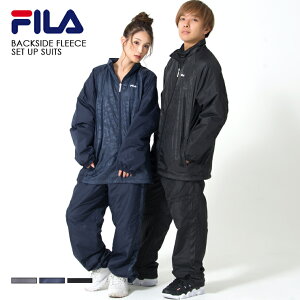 【ポイント5倍】 FILA フィラ ウォームアップスーツ メンズ 上下セット 裏フリース ジャケット メンズ レディース カジュアル サイズ お揃い カップル ユニセックス ウィンドブレーカー グレー ネイビー ブラック M L LL outfit バレンタイン ギフト