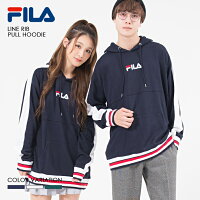 FILA ラインリブ切り替えプルパーカー フィラ パーカー メンズ レディース ライン リブ切り替え プルパーカー ブランド 裏毛 プルオーバー スウェット オーバーサイズ ビッグシルエット おしゃれ 人気 ホワイト ネイビー グリーン 白 outfit