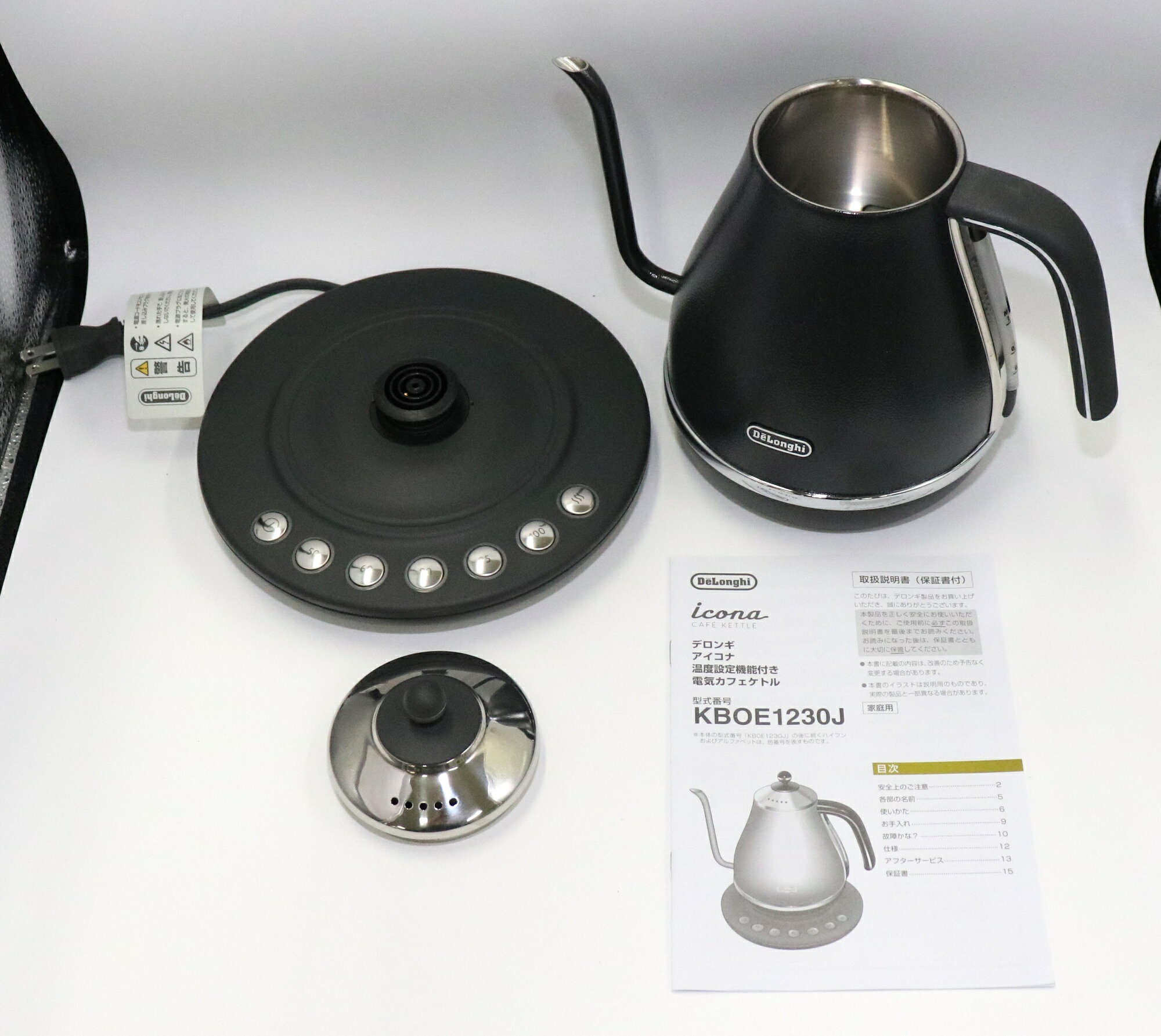 楽天市場】デロンギ delonghi kboe1230jgy 電気ケトル アイコナ温度