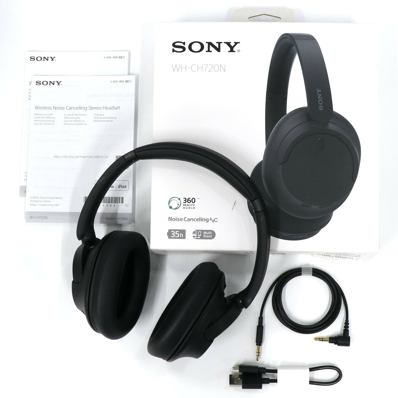 [中古] ソニー ワイヤレスノイズキャンセリングヘッドホン WH-CH720N wh-ch720n-b ブラック [可(C)]