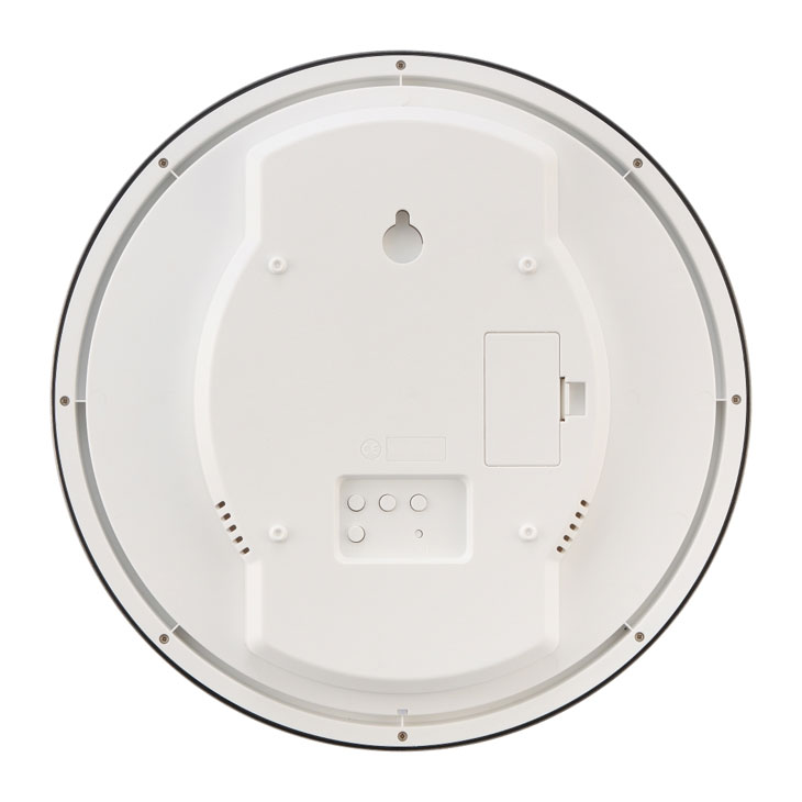 電波掛け時計 アナログ ステップ秒針 夜間秒針停止 温度 湿度 カレンダー 表示 シルバー