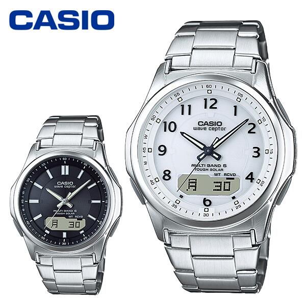 CASIO カシオ 腕時計 ソーラー 電波時計 メンズ ワンプッシュ三つ折れ式中留 メタルバンド ネオブライト 樹脂ガラス 5気圧防水 WVA-M630D