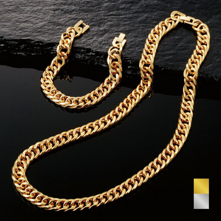 6面ダブル喜平ネックレス&ブレス2点組