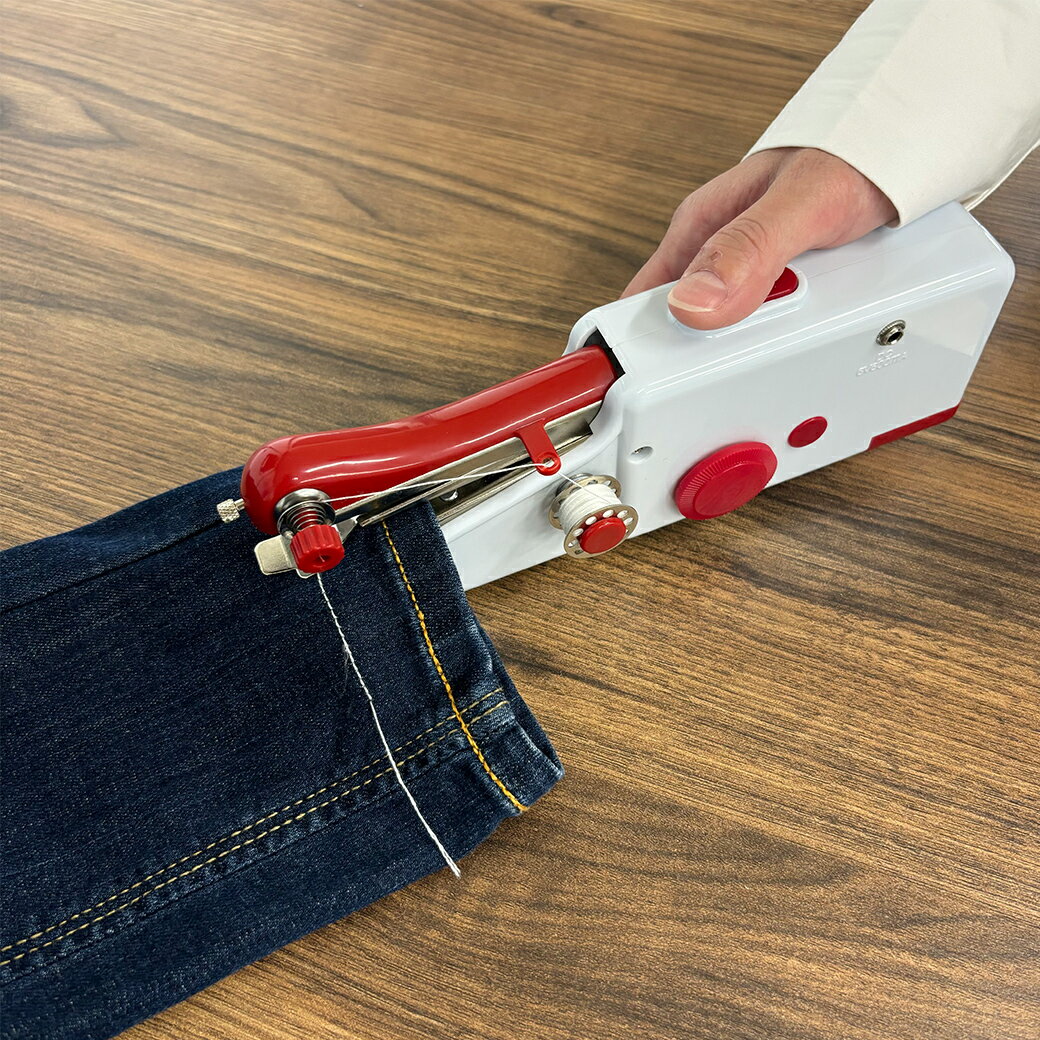 ハンディミシン コンパクト 携帯用 ほつれ 縫い物 裁縫 片手 ミシン 小型 コードレス すそ上げ 裾直し
