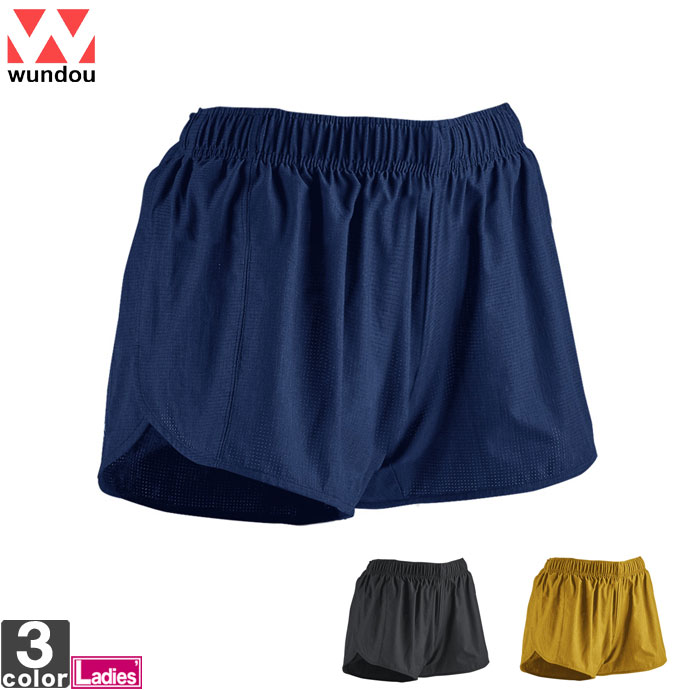 スポーツウェア ウンドウ wundou レディース P-1390 フィットネス ショートパンツ 2004 フィットネスウェア パンツ ボトム ボトムス 無地 短パン ジムウェア